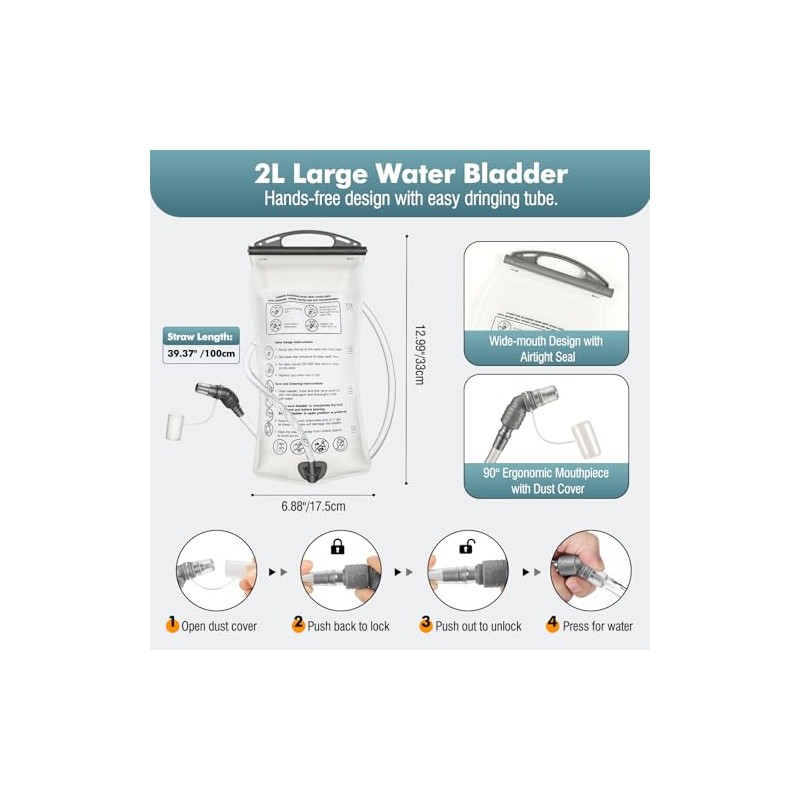 MoKo Lauf Trinkweste mit 2L Trinkblase, Leichter Hydration Vest Brusttasche