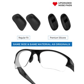 Replacement Nosepieces Nose Pads Compatible with Flak Draft OO9364 | Flak 2.0 009295 | Flak 2.0 XL OO9188 | Flak Jacket | Commit SQ 009086 Sunglass, OO9228 OO9363 OO9364 OO9086 - Black