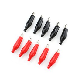 Alligator Clip [28mm x 35mm] (Red/Black) Set of 10 - Cypress Clips with Protective Insulation Cover