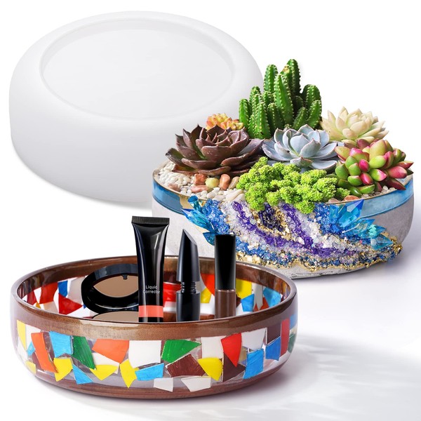 LET'S RESIN Large Epoxy Molds, 8'' for Succulent Pot, Round
