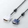 ELECOM DVIケーブル プロジェクター用 アナログ接続用 1.5m DVI-I29pinオス-D-Sub15pin(ミニ)オス CAC-DVA15BK