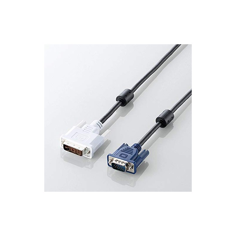 ELECOM DVIケーブル プロジェクター用 アナログ接続用 1.5m DVI-I29pinオス-D-Sub15pin(ミニ)オス CAC-DVA15BK