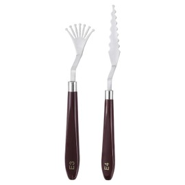 HARFINGTON 2pcs E3 E4 Painting Palette Knife Set Stainless Steel Art Spatula Painting Pallet Knives Scrapers Tools with Plastic Handle for Acrylic Oil Canvas Mixing Spreading