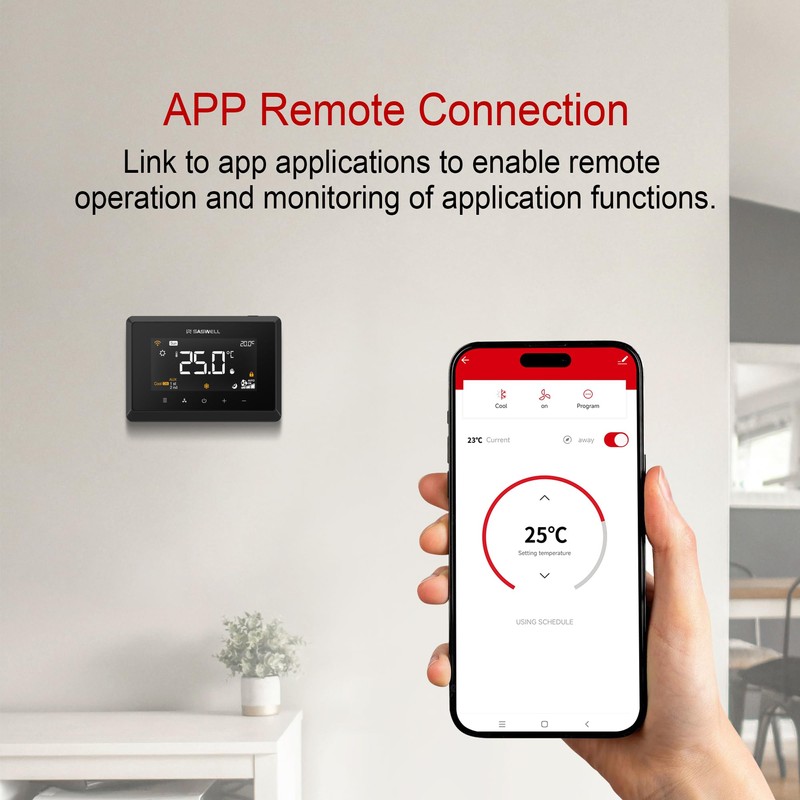 SASWELL Smart WiFi Thermostat for Home, Programmable Thermostat 3H/2C for