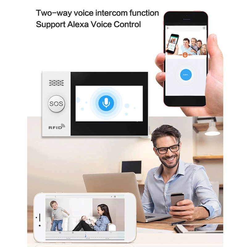 WiFi Home Alarm System High Decibel Voice Prompt Infrared Sensing