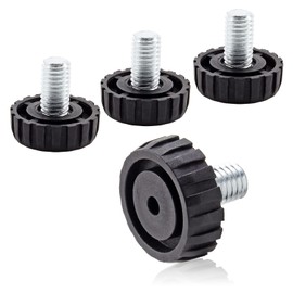Zorveiio 30 Pcs M8 Furniture Levelers Table Leg Levelers, Cold Rolled Steel Levelling Foot Screw on Furniture Glides Foot Adjuster Mini Adjustable Feet for Furniture Legs Patio Furniture Feet - Black