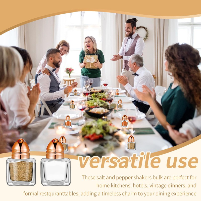 50 Pack Mini Salt and Pepper Shakers Bulk 0.5 Oz,