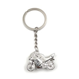 Onwomania - Biker Motorcycle Speed Bike Keyring - Metal Lucky Charm Ideal as a Gift e.g. for a Best Friend, Best Friend, Mum - For Men, Women & Children, silver