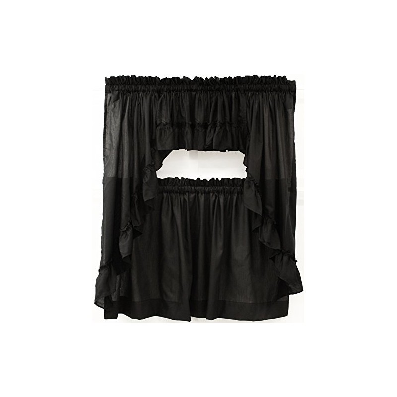 The_Curtain_Shop Stacey Solid Swag Pair 60Wx38L Black