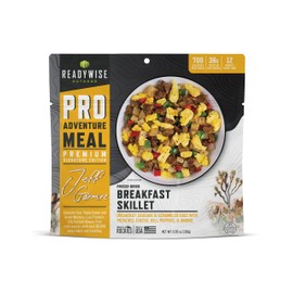 ReadyWise Outdoor Pro Adventure Meal - Breakfast Skillet, 2 Servings, 1 Pouch, Gluten Free, 700 Calories, 36g Protein, Freeze Dried Food & Dehydrated Backpacking Camping Meals, up to 5 Year Shelf Life