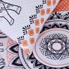 Sleepdown Tribal Elephant Mandala White Rust Orange Reversible Duvet Cover