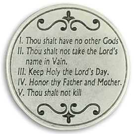 Ten Commandments 2 Sided Pocket Token Gift Charm Coins 1.2"