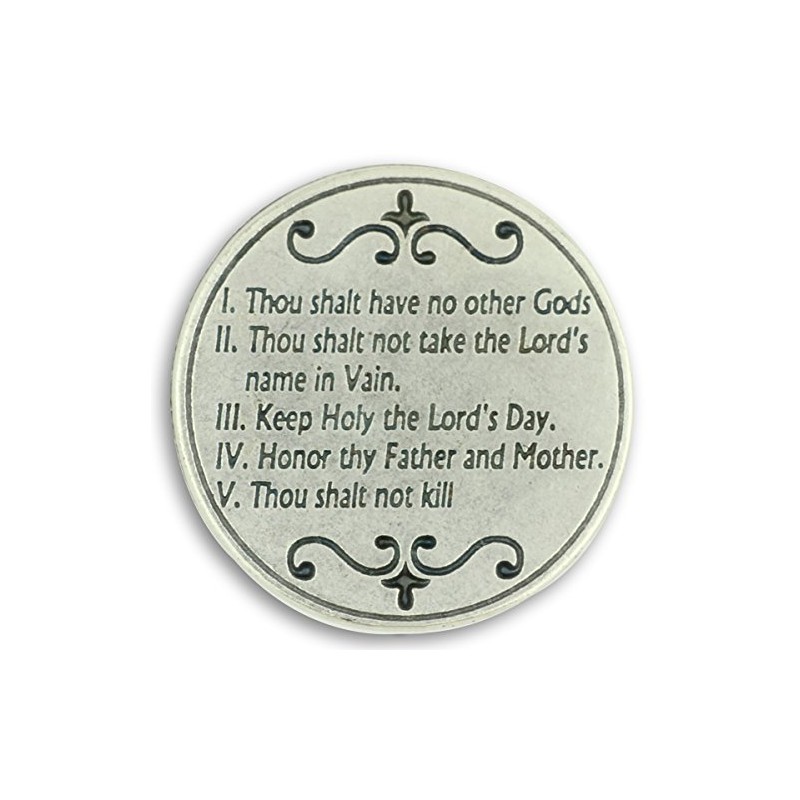 Ten Commandments 2 Sided Pocket Token Gift Charm Coins 1.2"