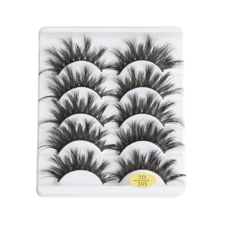 5 Pairs False Eyelashes Natural Fake Eyelashes Fluffy Hand-made Eyelashes
