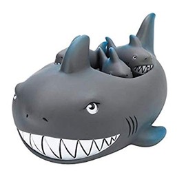 Playmaker Toys Rubber Shark Family Set of 4 Baby Bath Toys