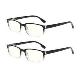 Kerecsen Computer Glasses 2 Pair UV Protection, Anti Blue Rays, Anti Glare and Scratch Resistant Computer Reading Glasses
