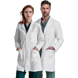 Ozarra Clinical Unisex Lab Coat for Men & Women, Hip & Chest Pockets, Regular Fit, Stud Closing, 40" Length