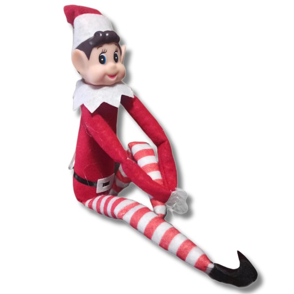 LBSHOP Naughty Red Elf Christmas Elf Male Christmas Naughty Plush Toy for Parties (Stitched Hands)