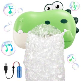 MACALOCA Dinosaur Bath Toys,Baby Bath Toys for the Baby Bathtub,Toddler Automatic Bubble Machine Birthday for 1 2 3 4 5 Years Old Boys Girls (Green)