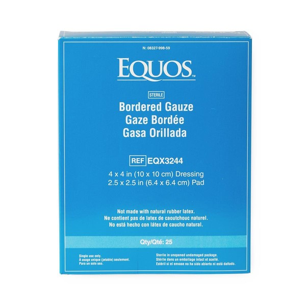 Medline Equos Sterile Bordered Gauze, Bulk, 4" X 4", Box