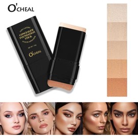 Dual-ended Eraser Foundation Stick – Nose Shadow Fixer, Concealer for Acne Marks, Highlighter | 01# Ivory Shade Twin Concealer Makeup Cosmetic 01#Ivory infallible promatte:_04#WIEAT