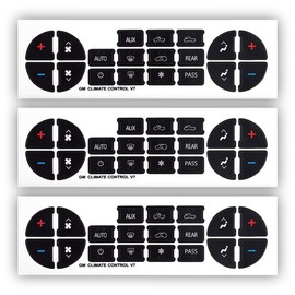 AC Dash Button Repair Kit, AC Dash Switch Label Replacement for Select 07-14 GM Vehicles, Fix Ruined Faded A/C Control Buttons Sticker Decal for Car SUV Van Truck Accessories (3 PCS)