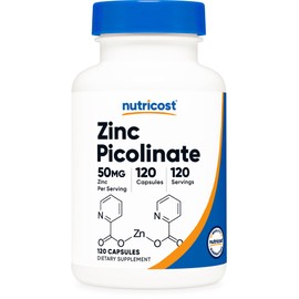 Nutricost Nutricost Zinc Picolinate 50mg, 120 Vegetarian Capsules - Gluten Free and Non-GMO