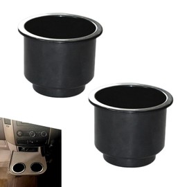 GRANDI 2 PCS Cup Drink Holder Insert, Plastic Boat Cup Holders, Large Capacity Cup Base Decoration, Universal Cup Holder Replacement Accessories for Most Vehicles (Black)