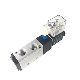 EYPVCLST 4V210-08 Pneumatic Solenoid Valve Electric Magnetic Valve 5 Way Port 2 Position Gas 12V 24V 220V Port 1/4 Inch Solenoid Valve 1Pcs(with 12mm Fittings,AC220V)