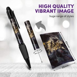 Destination Vinyl ltd Beautiful and comfortable Set of 2 Matching Pens - Maine Coon Cat Painting Art #15684