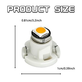 ESWW 10 bombillas LED T4.2 e indicadores de control climático, bombillas Neo Wedge de 10 mm, base 3030 chip 12 V, IP65 A/C, calentador, luz indicadora, medidor de tablero de instrumentos (amarillo)