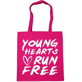 Hippowarehouse Young hearts run free Tote Shopping Gym Beach Bag 42cm x38cm, 10 litres