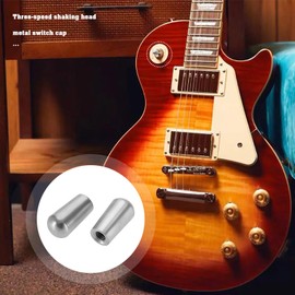 OTOTEC 2 Stück Metall Gitarren Kippschalter Spitzenkappe Knopf 3-Wege 3,5mm USA Gewinde SAE 8 32 für E-Gitarren Teile Zubehör Schalter Kompatibel mit Switchcraft Silber