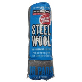 16x Steel Wool Grade 1 Martin Cox Steel Wire Wool Pads for Cleaning, Finishing and Polishing Metal, Wood and Automotive Bodywork