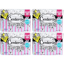 [Bulk Purchase] Center Inn Compact 1/2 Unscented, Especially Large Daytime Use, Comes with Wings, 16 Pieces (Slim Sanitary Napkins) (4 Pieces)