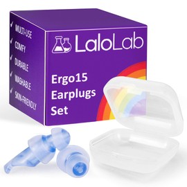 LaloLab - Tapones para los oídos para dormir | 1 par con contenedor | Cómodos tapones reutilizables para reducir el ruido para dormir y ronquidos, viajes, trabajo | Hasta 28 dB NRR | Tamaño pequeño