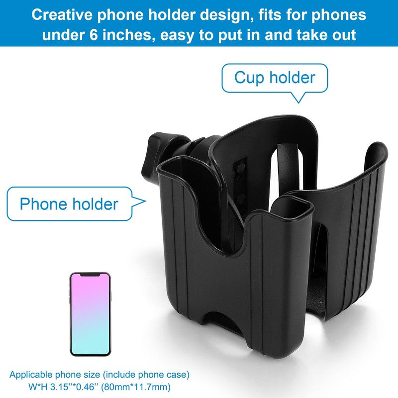 Accmor Stroller Cup Holder with Phone Holder, Bike Cup Holder,