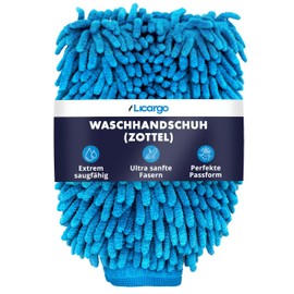 LICARGO® Zottel-Waschhandschuh Auto - extrem weiche & saugstarke Mikrofaser - entfernt hartnäckigen Schmutz mühelos - Autoschwamm Außen, Zottelhandschuh