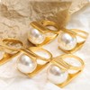 IMINI Large Pearl Ring for Women and Girls Pearl Ring