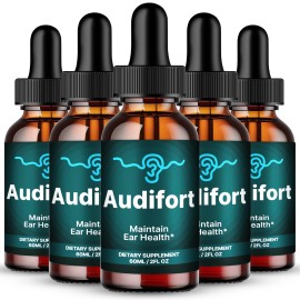 Ideal Performance (5 Pack) Audifort Tinnitus Drops, Advanced Ear Health & Hearing Support Formula