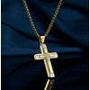 MOOSKI Men's Cross Necklace Silver/Gold 316 Stainless Steel Crucifix Jesus