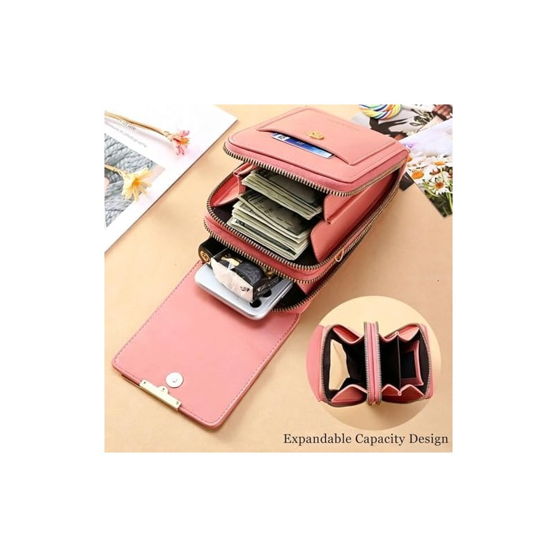 Bolso Bandolera Para TeléFono MóVil Con Pantalla TáCtil Para Mujer,Cartera