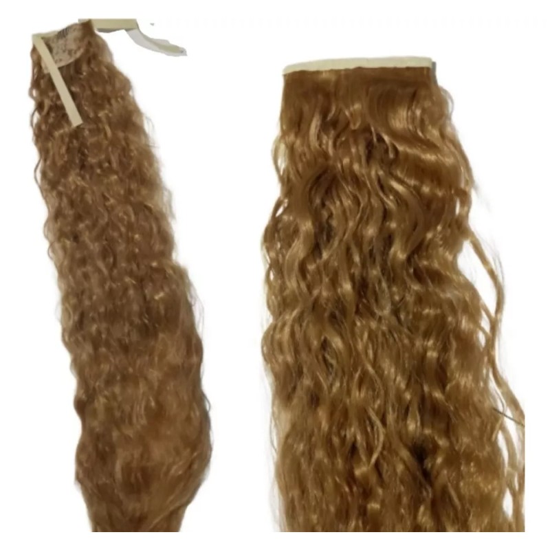 TASSYME ACCESORIOS Coleta Extra Larga Dorada Rizada Mujer Moderna Bonita