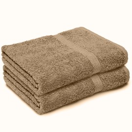 Makooz Large Bath Towels Set - 2 Pc Pack - Premium Style 100% Egyptian Cotton 500 GSM - Highly Absorbent - Quick Dry - Super Soft Feel Bathroom Linen for Home, Hotel, Spa and Daily Use -Latte 70x120CM