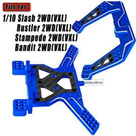 RCHuiWow RC Shock Towers Upgrades Part for 1/10 Slash 2WD(VXL),Rustler 2WD(VXL),Stampede 2WD(VXL),Bandit 2WD(VXL),Alloy Aluminium Front Rear Shock Towers,Navy Blue