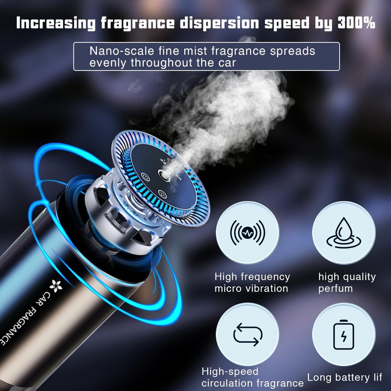 Smart Car Air Freshener Diffuser with Starry Sky Projection and