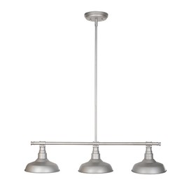 Design House 520379 Kimball Industrial Farmhouse 3-Light Indoor Pendant with Metal Shades for Kitchen Dining Room Bar island bar, Galvanized Paint