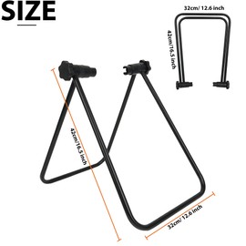 RidingRush Bike Stand for Indoor Storage, Foldable Bicycle Rack Holder for Garage & Apartment, Adjustable Floor Stand Fits Road Bike, Mountain Bike, BMX and E-Bike