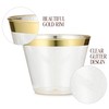 CHATEAU FINE TABLEWARE 100 Pack 9oz Plastic Cups Gold Glitter