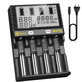 24W-4A High Speed 18650 Battery Charger, LCD Displayable Capacity, Discharge Test Function, Intelligent Universal Fast Charger, Suitable for All Ni-Ni-cd AA AAA